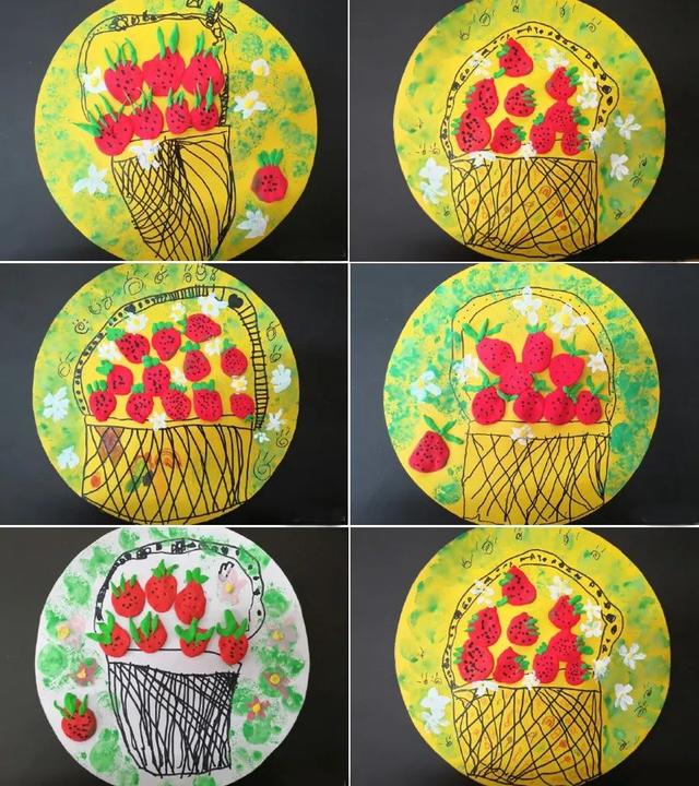 儿童画教程｜综合趣味画--草莓盆栽